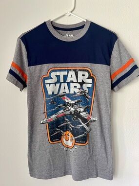 Star Wars Retro Grey & Navy X-Wing Graphic Tee Unisex Small